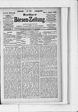 Berliner Börsen-Zeitung vom 01.08.1906