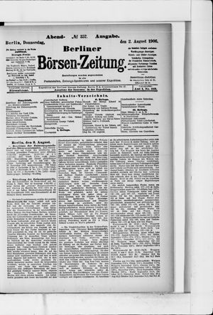 Berliner Börsen-Zeitung on Aug 2, 1906
