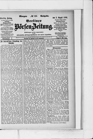 Berliner Börsen-Zeitung vom 03.08.1906