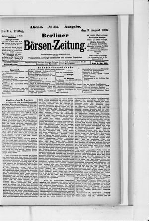 Berliner Börsen-Zeitung vom 03.08.1906