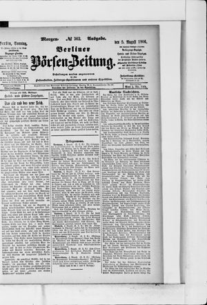 Berliner Börsen-Zeitung vom 05.08.1906