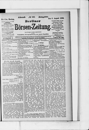Berliner Börsen-Zeitung vom 06.08.1906