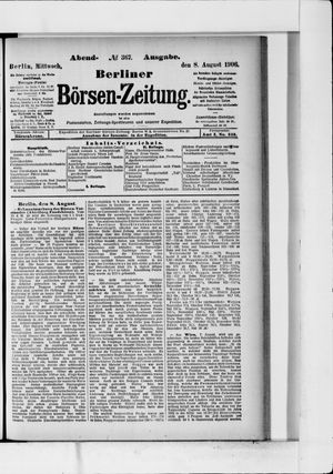 Berliner Börsen-Zeitung on Aug 8, 1906