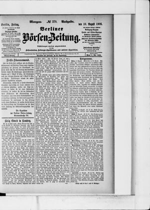 Berliner Börsen-Zeitung vom 10.08.1906