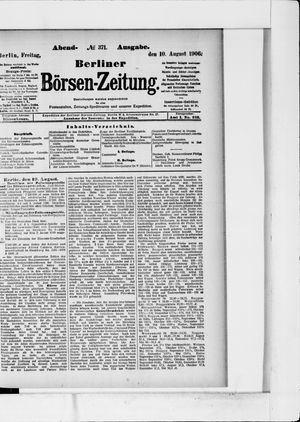 Berliner Börsen-Zeitung vom 10.08.1906