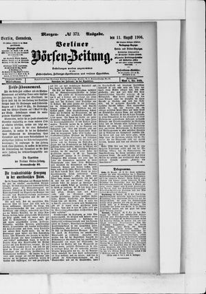 Berliner Börsen-Zeitung vom 11.08.1906