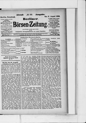 Berliner Börsen-Zeitung vom 11.08.1906