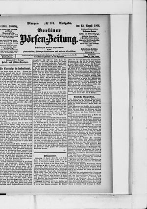 Berliner Börsen-Zeitung vom 12.08.1906