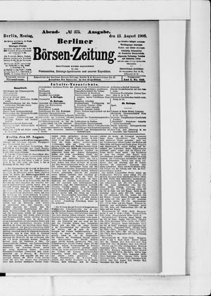 Berliner Börsen-Zeitung vom 13.08.1906