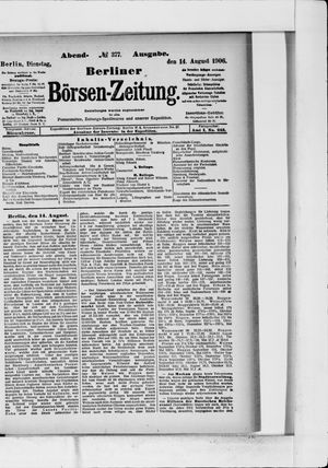 Berliner Börsen-Zeitung vom 14.08.1906