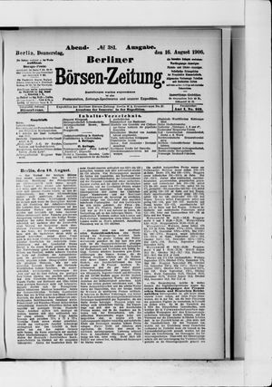 Berliner Börsen-Zeitung vom 16.08.1906