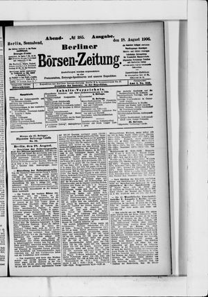 Berliner Börsen-Zeitung vom 18.08.1906