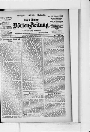 Berliner Börsen-Zeitung vom 21.08.1906