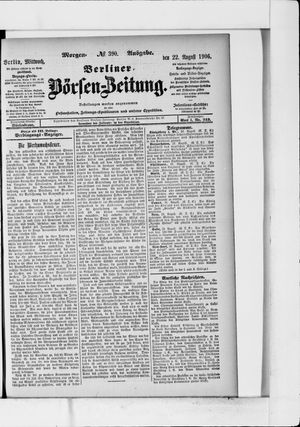 Berliner Börsen-Zeitung vom 22.08.1906