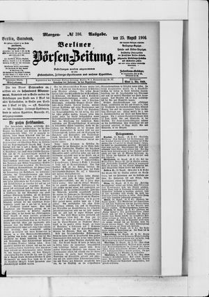 Berliner Börsen-Zeitung vom 25.08.1906