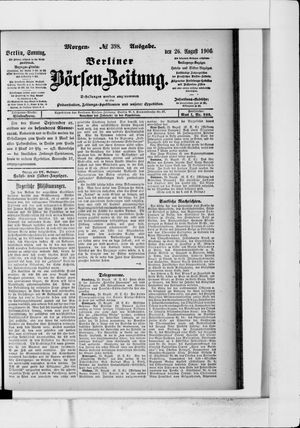 Berliner Börsen-Zeitung vom 26.08.1906