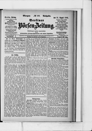 Berliner Börsen-Zeitung vom 31.08.1906