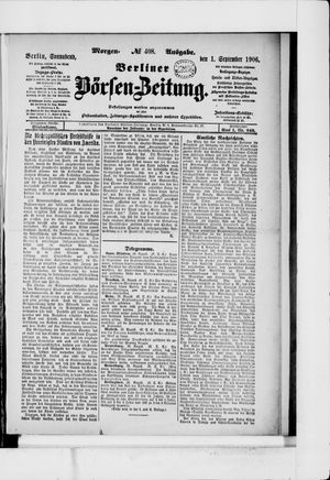 Berliner Börsen-Zeitung vom 01.09.1906