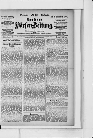 Berliner Börsen-Zeitung vom 02.09.1906