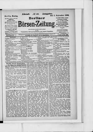 Berliner Börsen-Zeitung vom 03.09.1906