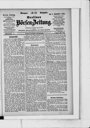 Berliner Börsen-Zeitung on Sep 4, 1906