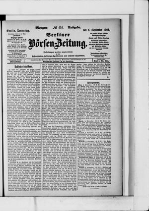 Berliner Börsen-Zeitung vom 06.09.1906