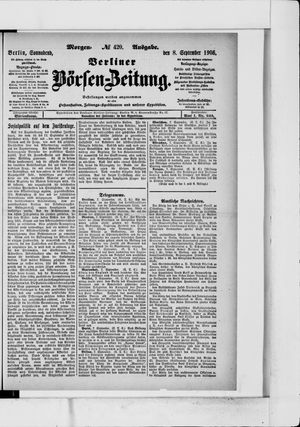 Berliner Börsen-Zeitung vom 08.09.1906