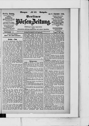 Berliner Börsen-Zeitung vom 09.09.1906