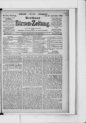 Berliner Börsen-Zeitung vom 11.09.1906