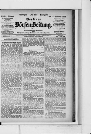 Berliner Börsen-Zeitung vom 12.09.1906