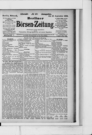 Berliner Börsen-Zeitung vom 12.09.1906