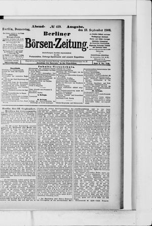 Berliner Börsen-Zeitung vom 13.09.1906