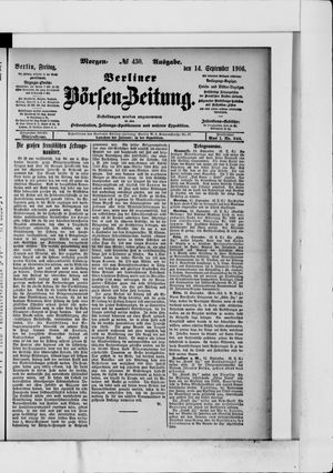 Berliner Börsen-Zeitung vom 14.09.1906