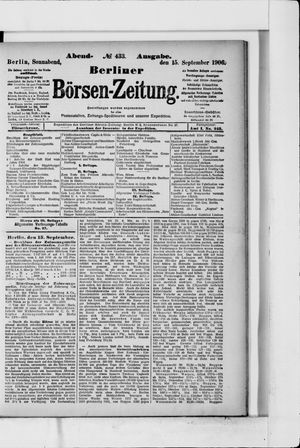 Berliner Börsen-Zeitung vom 15.09.1906