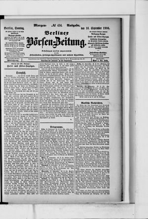 Berliner Börsen-Zeitung vom 16.09.1906