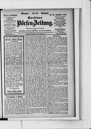 Berliner Börsen-Zeitung vom 22.09.1906