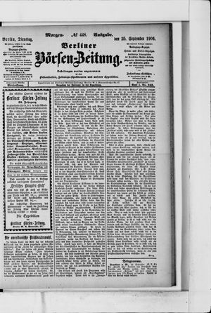 Berliner Börsen-Zeitung vom 25.09.1906