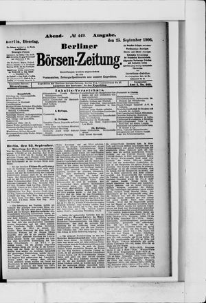 Berliner Börsen-Zeitung vom 25.09.1906
