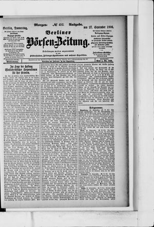 Berliner Börsen-Zeitung vom 27.09.1906