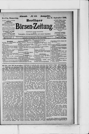 Berliner Börsen-Zeitung vom 27.09.1906
