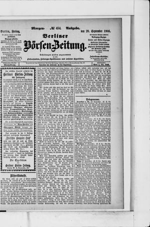 Berliner Börsen-Zeitung vom 28.09.1906