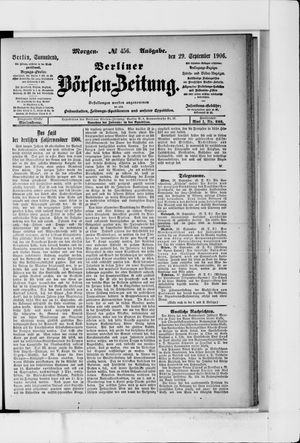 Berliner Börsen-Zeitung vom 29.09.1906