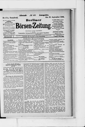 Berliner Börsen-Zeitung vom 29.09.1906