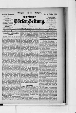 Berliner Börsen-Zeitung vom 04.10.1906