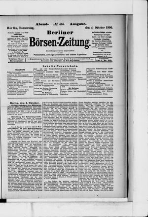 Berliner Börsen-Zeitung vom 04.10.1906