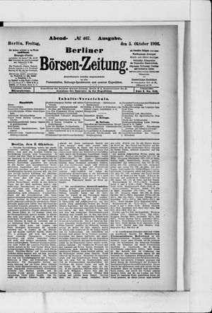 Berliner Börsen-Zeitung vom 05.10.1906