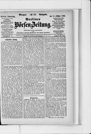 Berliner Börsen-Zeitung vom 11.10.1906