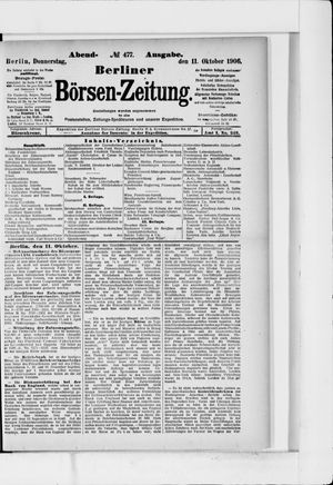 Berliner Börsen-Zeitung vom 11.10.1906
