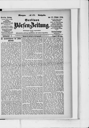Berliner Börsen-Zeitung vom 12.10.1906
