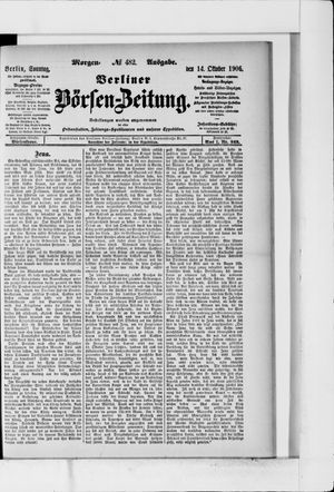 Berliner Börsen-Zeitung vom 14.10.1906